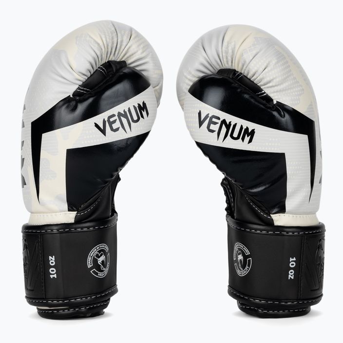 Venum Elite white/camo boxing gloves 3