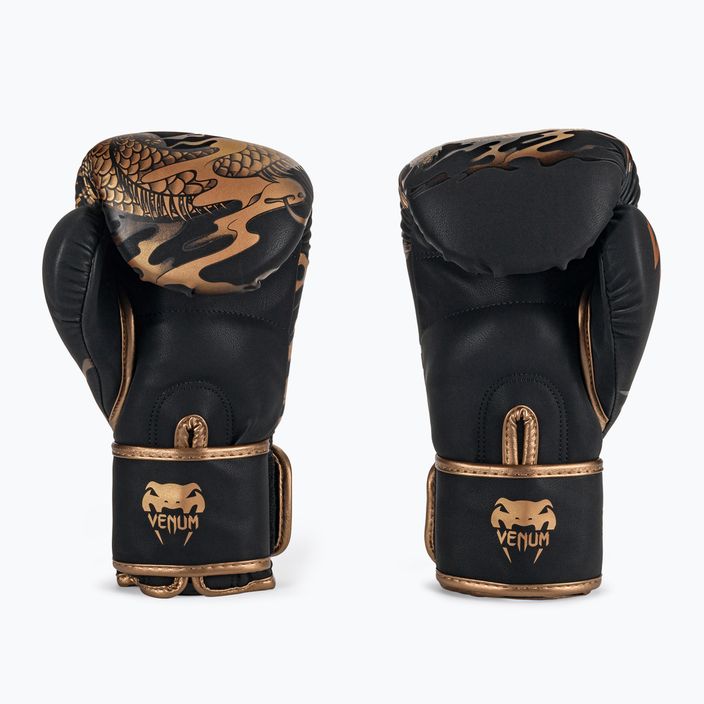 Venum Dragon's Flight black and gold boxing gloves 03169-137 2