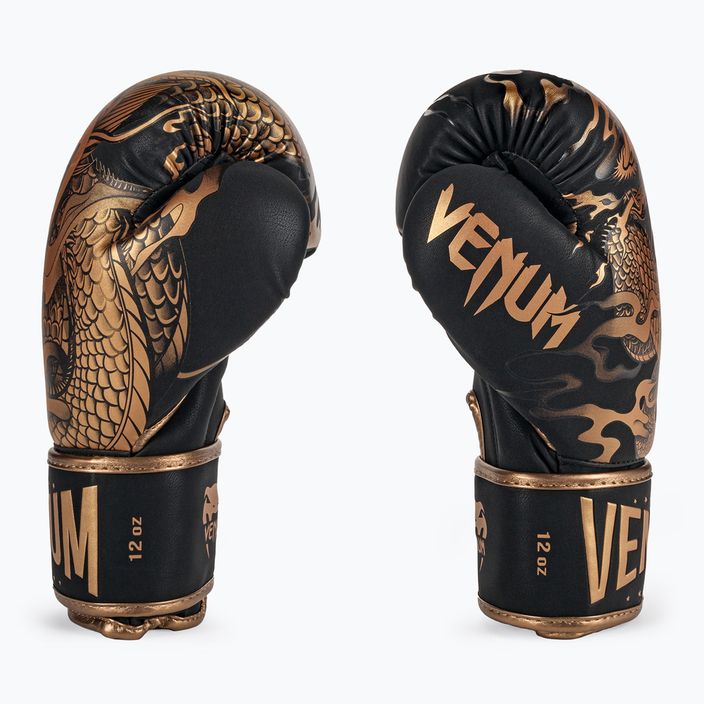 Venum Dragon's Flight black and gold boxing gloves 03169-137 4