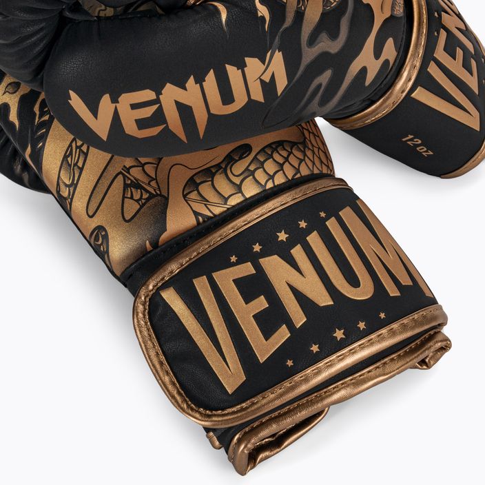 Venum Dragon's Flight black and gold boxing gloves 03169-137 5