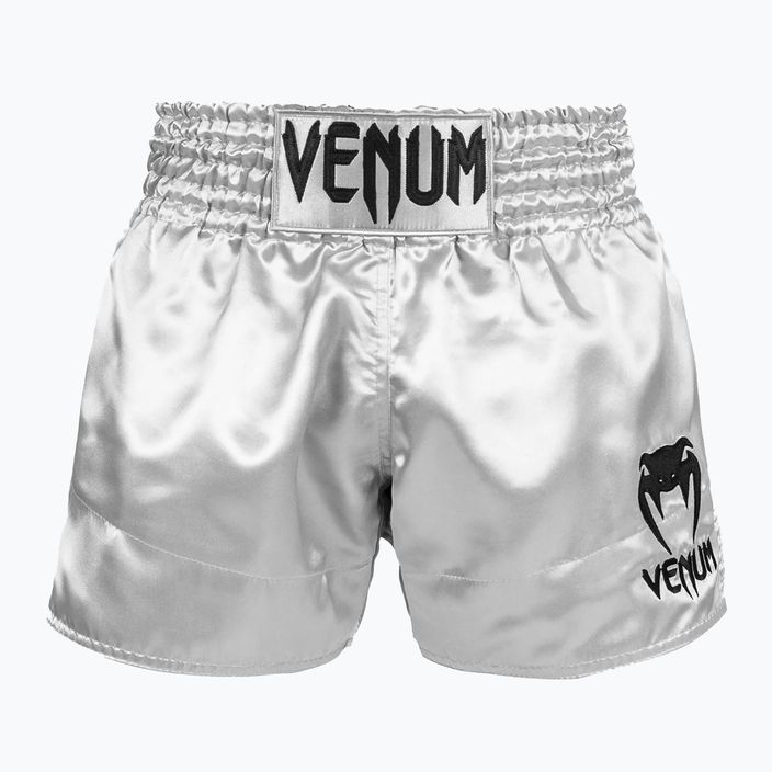 Men's Venum Classic Muay Thai shorts black and silver 03813-451