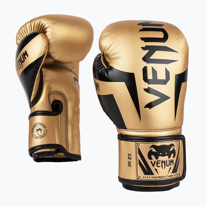 Venum Elite men's boxing gloves gold and black 1392-449 6