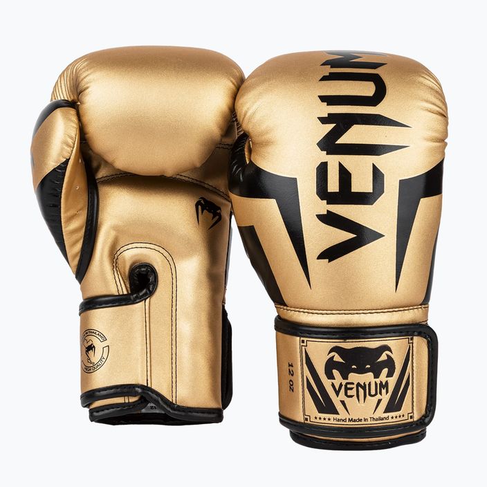 Venum Elite men's boxing gloves gold and black 1392-449 8