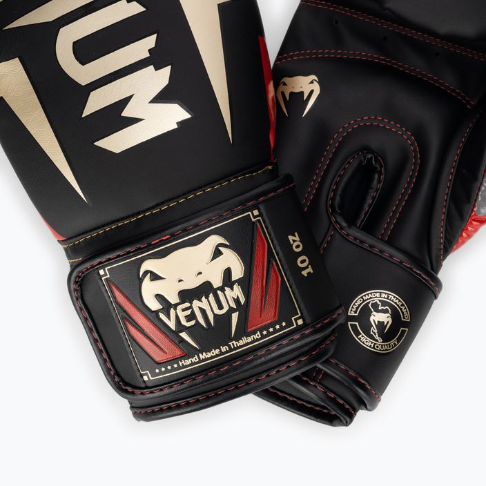 Venum Elite black/gold/red boxing gloves 4