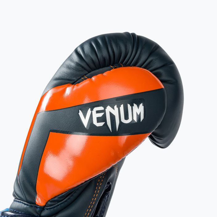 Venum Elite boxing gloves navy/silver/orange 5