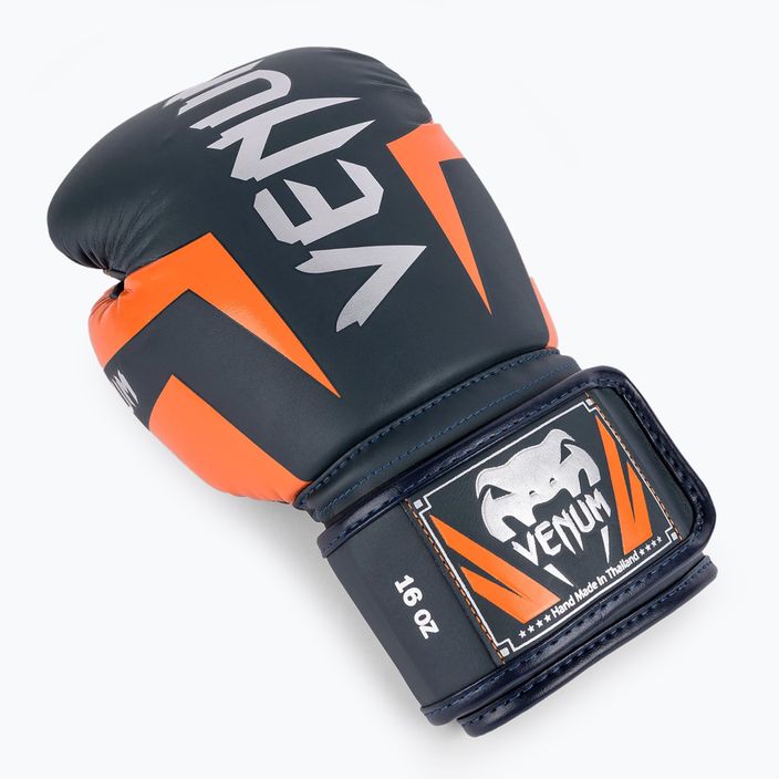 Venum Elite boxing gloves navy/silver/orange 6