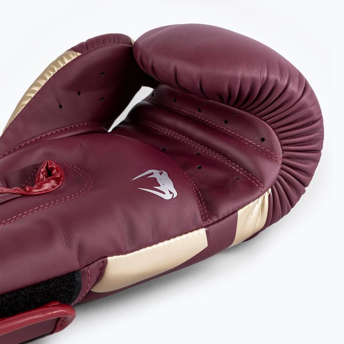 Venum Elite burgundy/gold boxing gloves 6