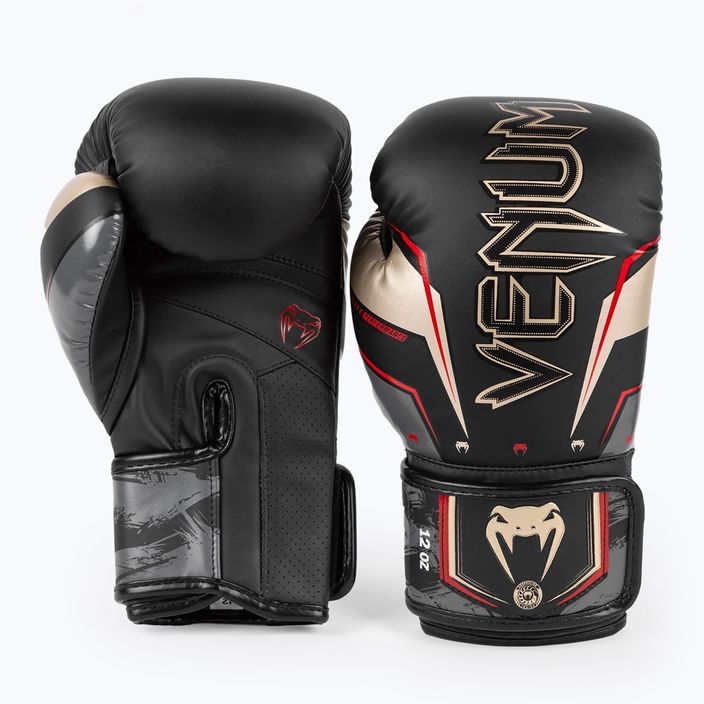 Venum Elite Evo black/gold boxing gloves 2