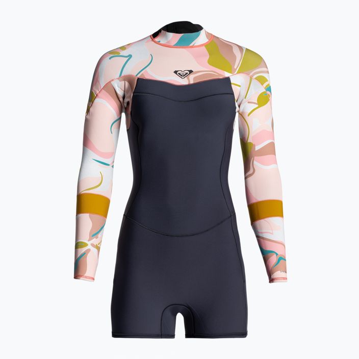 Women's wetsuit ROXY 2/2 Syncro LS BZ QLCK 2021 jet gry/coral flme/temple gold 2