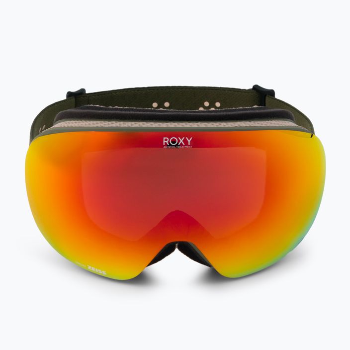 Women's snowboard goggles ROXY Popscreen Cluxe J 2021 burnt olive/sonar ml revo red 2
