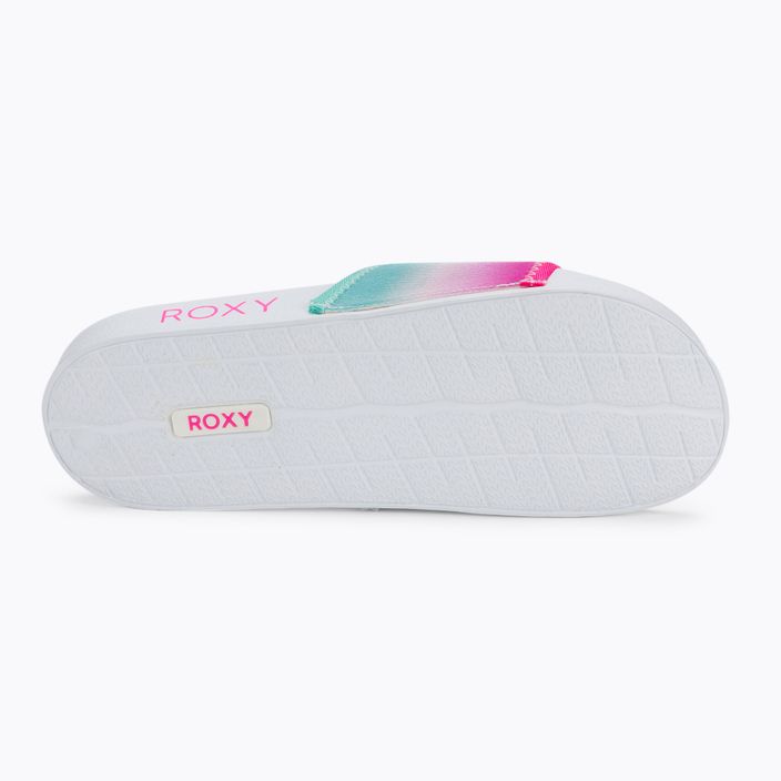 Children's flip-flops ROXY Slippy Neo G 2021 white/crazy pink/turquoise 4
