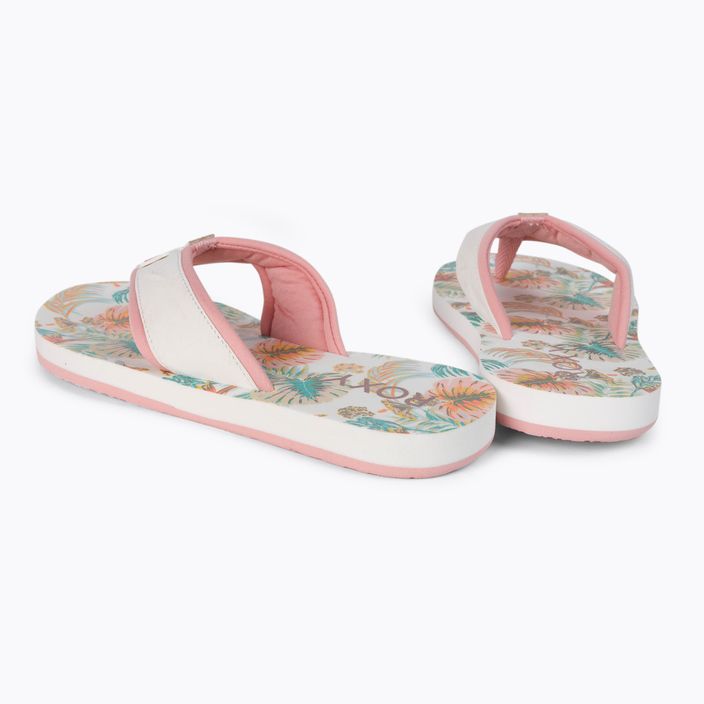 Women's flip flops ROXY Coastin Print 2021 white/pink 3
