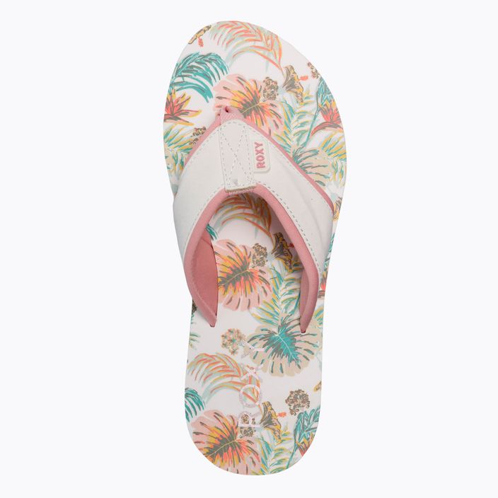 Women's flip flops ROXY Coastin Print 2021 white/pink 6
