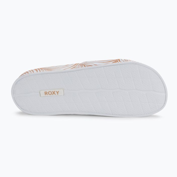 Women's flip-flops ROXY Slippy Printed 2021 white/tan 4