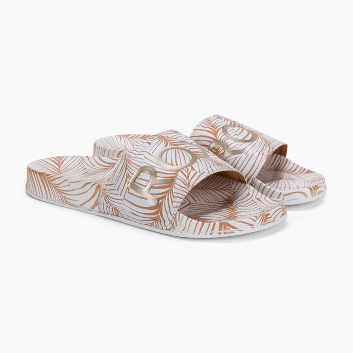 Women's flip-flops ROXY Slippy Printed 2021 white/tan 5