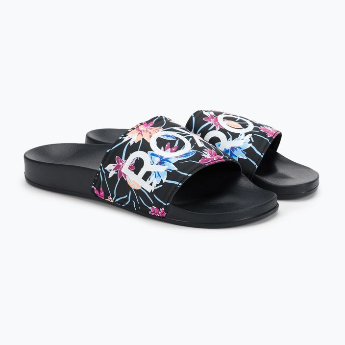 Women's flip-flops ROXY Slippy II 2021 black/azela pink 5