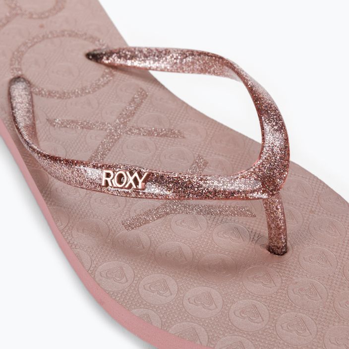 Women's flip flops ROXY Viva Sparkle 2021 rose gold 7