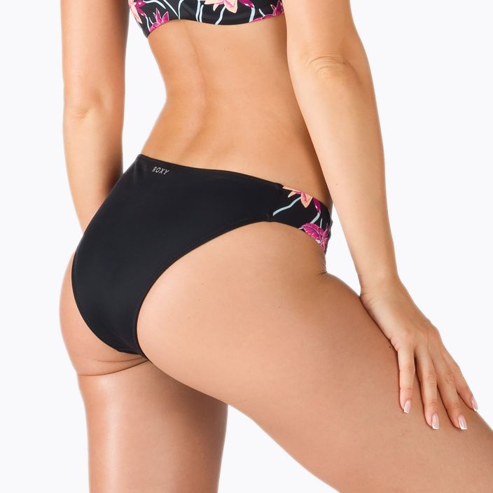 Swimsuit bottoms ROXY Active Sporty 2021 anthracite/floral flow 3