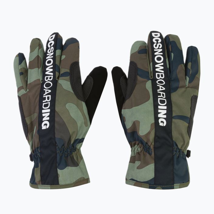Men's snowboard gloves DC Salute woodland camo green 3