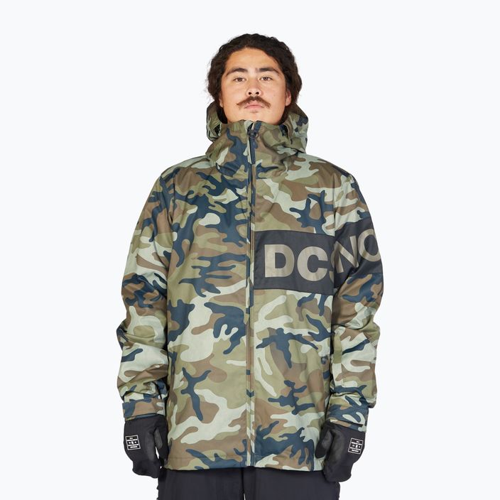 Men's snowboard jacket DC Propaganda woodland camo green