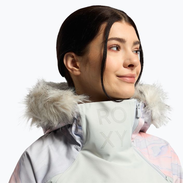 Women's snowboard jacket ROXY Chloe Kim Overhead 2021 gray violet marble 5