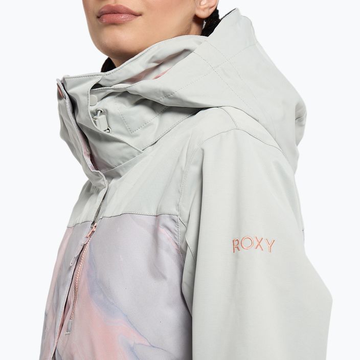 Women's snowboard jacket ROXY Jetty Block 2021 gray violet marble 7