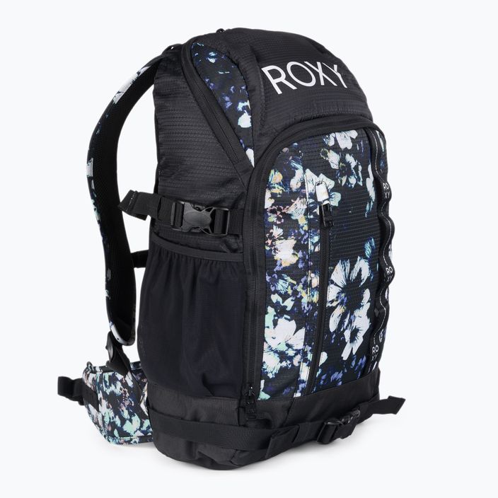 Women's snowboard backpack ROXY Tribute 2021 true black black flowers 2