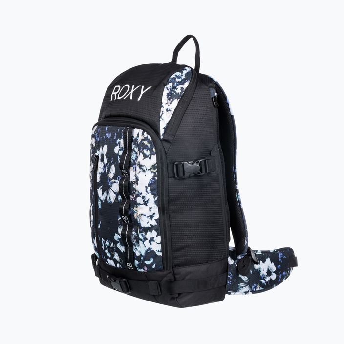 Women's snowboard backpack ROXY Tribute 2021 true black black flowers 7