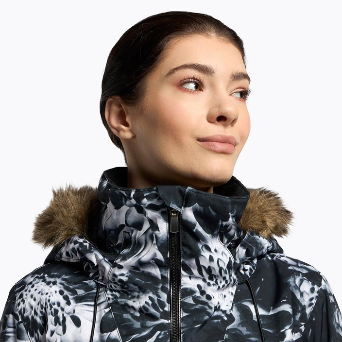 Women's snowboard jacket ROXY Jet Ski Premium 2021 true black future flower 7