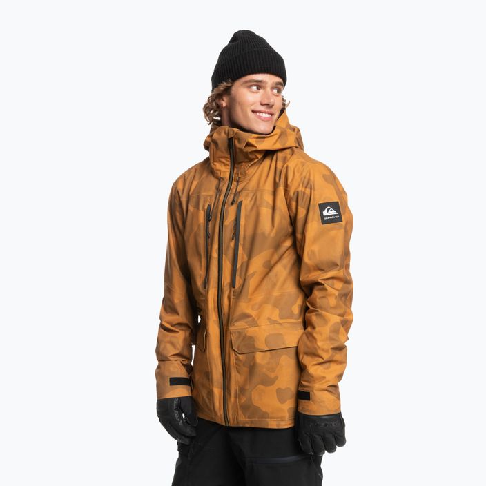 Quiksilver men's snowboard jacket S Carlson Stretch Quest orange EQYTJ03391 6
