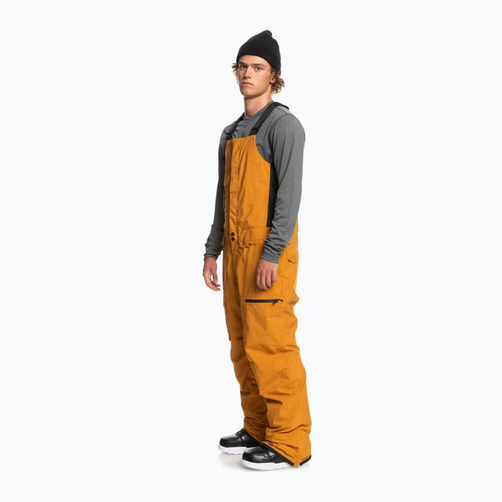 Men's Quiksilver Utility Bib yellow snowboard trousers EQYTP03153 2