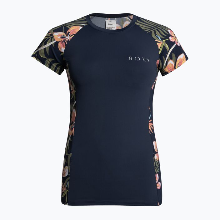 Women's swimming T-shirt ROXY Printed 2021 mood indigo tropical depht