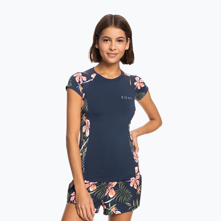 Women's swimming T-shirt ROXY Printed 2021 mood indigo tropical depht 4