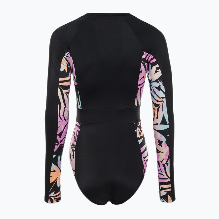Ladies' one-piece swimsuit ROXY Active Onesie 2021 anthracite zebra jungle 2