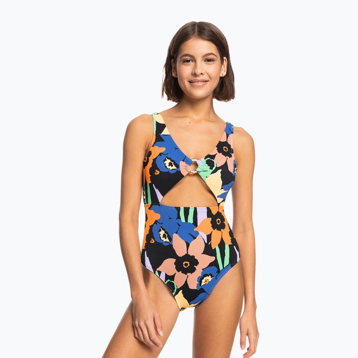 Ladies' one-piece swimsuit ROXY Color Jam 2021 anthracite flower jammin 5