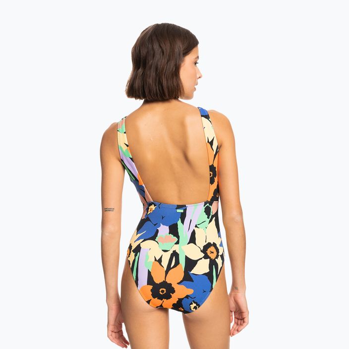 Ladies' one-piece swimsuit ROXY Color Jam 2021 anthracite flower jammin 9