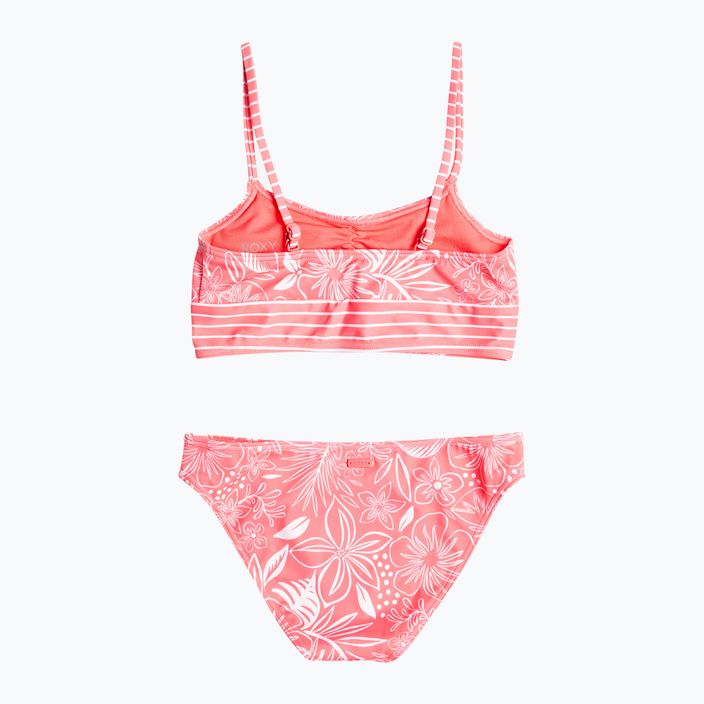 Children's two-piece swimsuit ROXY Vacay For Life Crop Top Set 2021 sunkissed coral tropical tide 5