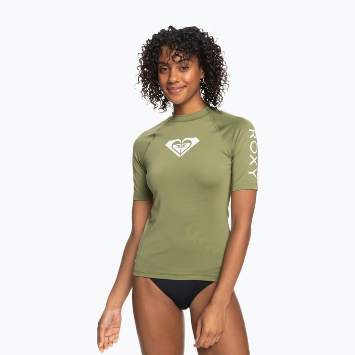 Women's swimming T-shirt ROXY Whole Hearted 2021 loden green 2