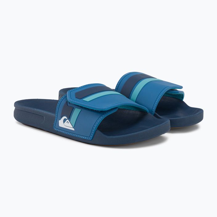Men's flip-flops Quiksilver Rivi Slide Adjust blue/blue/green 4