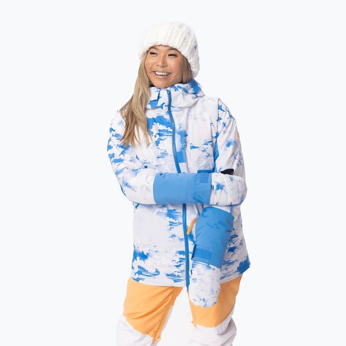 Women's snowboard jacket ROXY Chloe Kim azure blue clouds 5