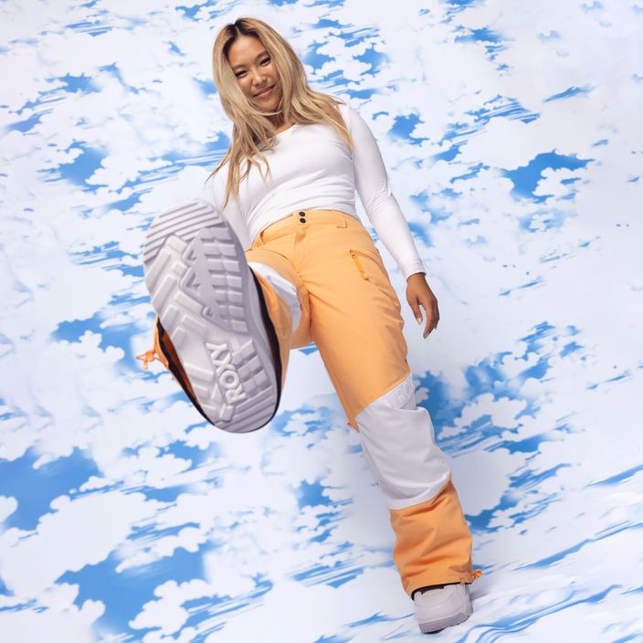 Women's snowboard trousers ROXY Chloe Kim Woodrose mock orange 12