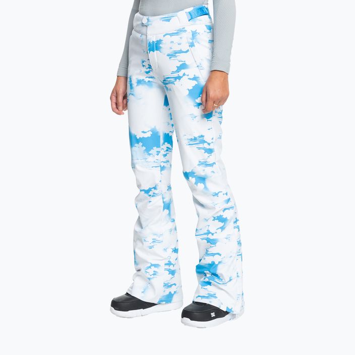 Women's snowboard trousers ROXY Chloe Kim azure blue clouds 2