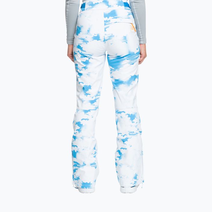 Women's snowboard trousers ROXY Chloe Kim azure blue clouds 3