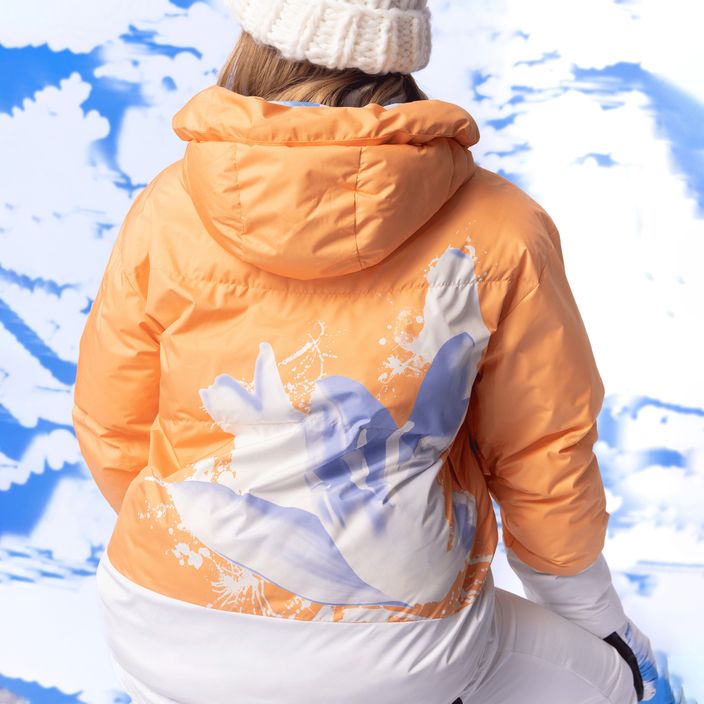 Women's snowboard jacket ROXY Chloe Kim Puffy mock orange 8