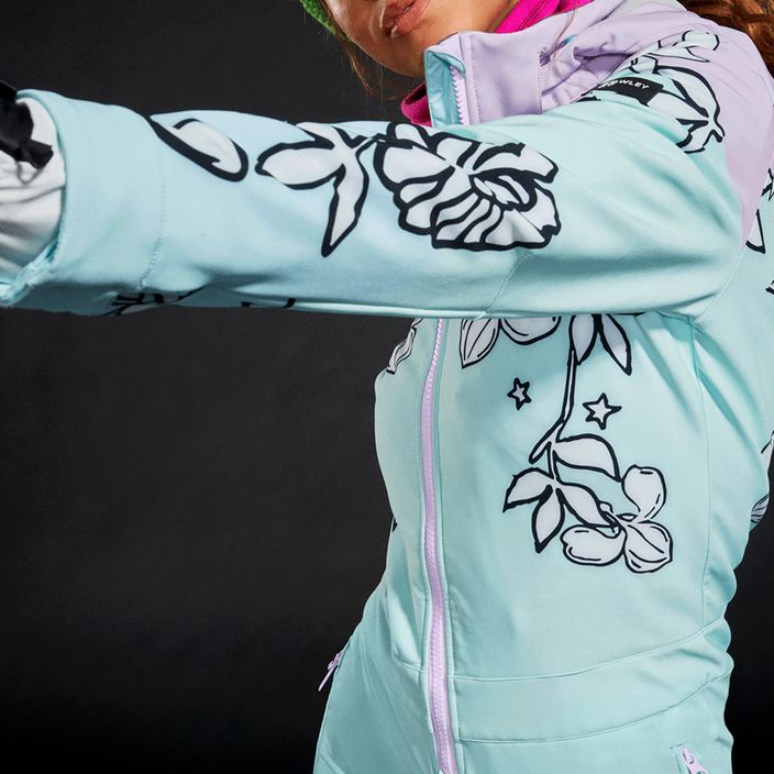 Women's ski suit ROXY X Rowley Ski fair aqua laurel floral 10