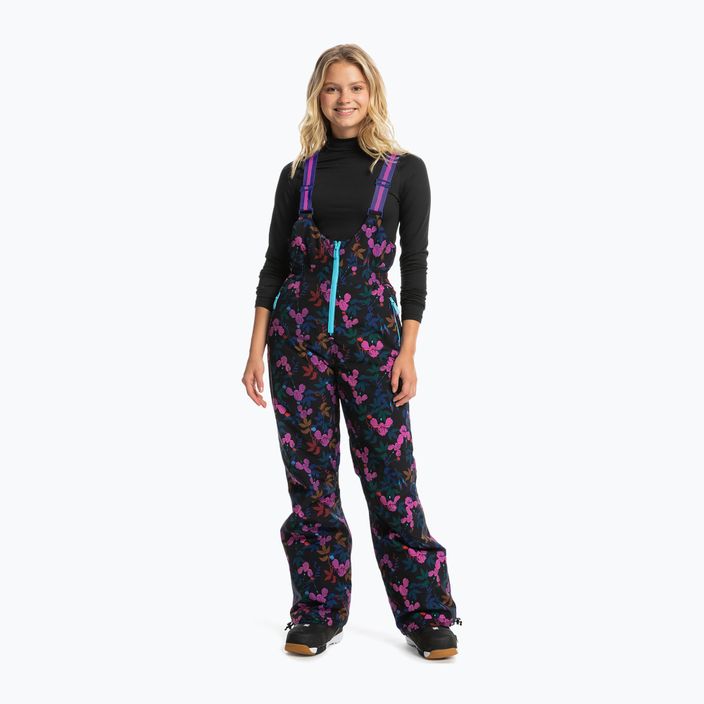 Women's snowboard trousers ROXY X Rowley Insulated Bib true black darkreds floral 4