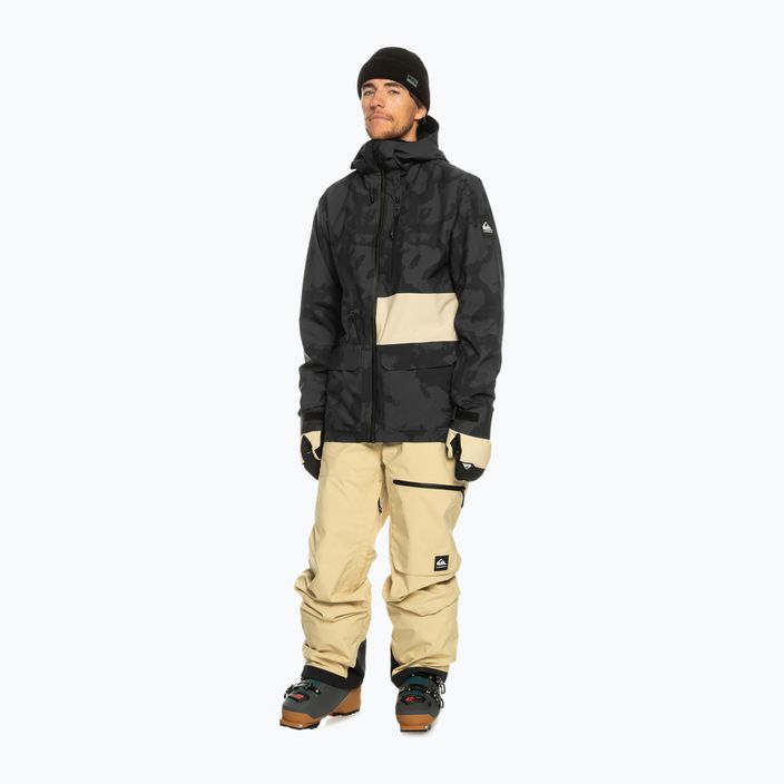 Quiksilver men's snowboard jacket S Carlson Stretch Quest tie dye true black 8