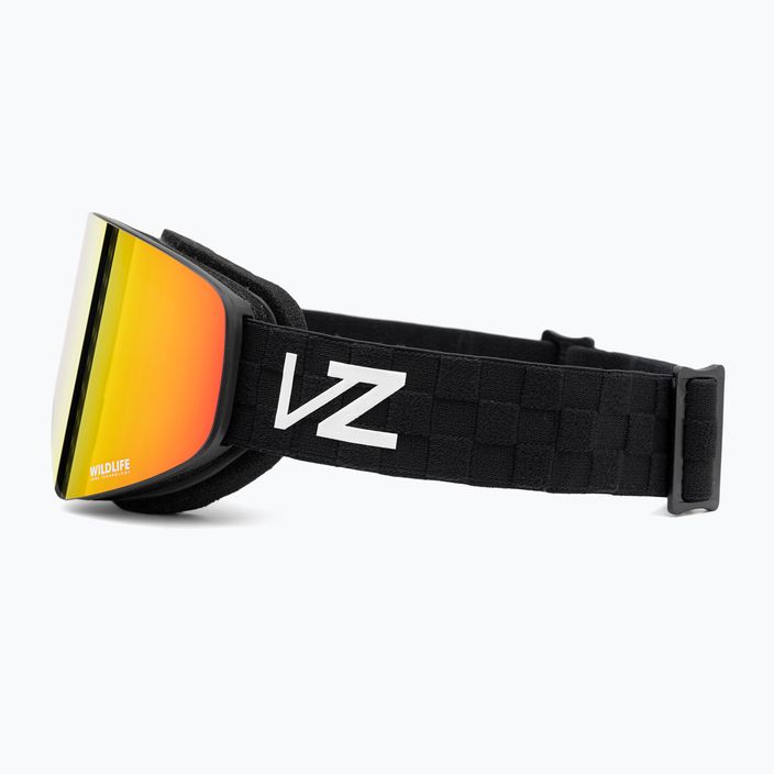 VonZipper Encore black satin/wildlife fire chrome snowboard goggles 4