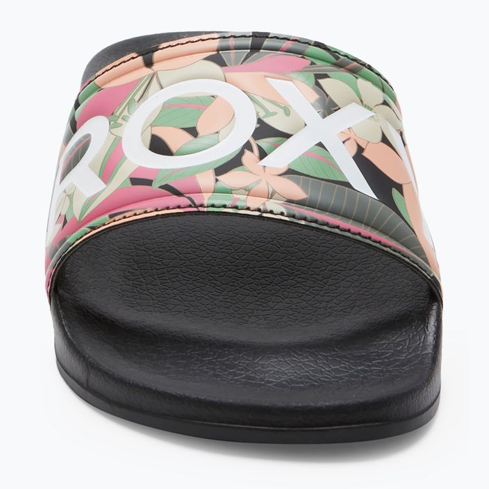 Women's ROXY Slippy II flip-flops black/pink/soft lime 4