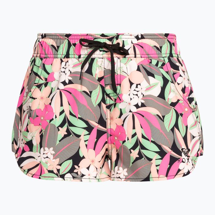 Women's swim shorts ROXY Wave Printed 2 anthracite palm song s